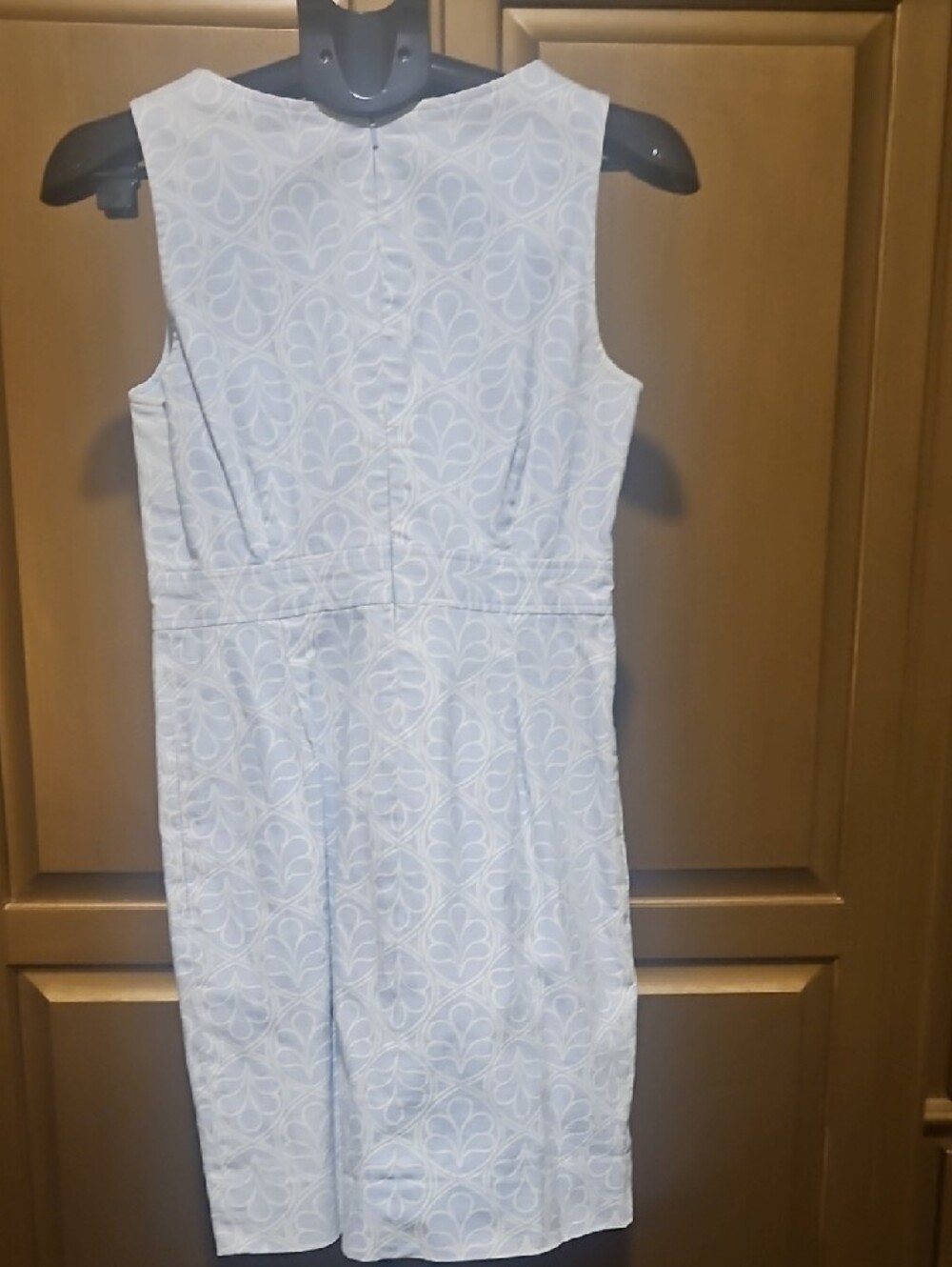 Original Penguin Light Blue Patterned Sleeveless Shift Dress - Picture 4 of 4